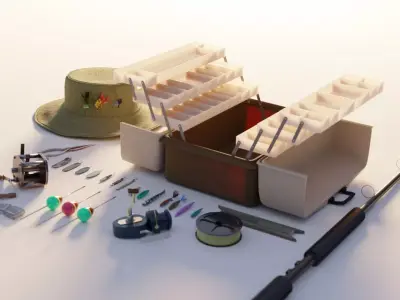 Fishing tackle pack 3D model