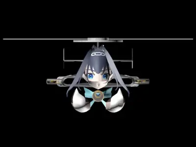 KroniiCopter futuristic helicopter Free low-poly 3D model