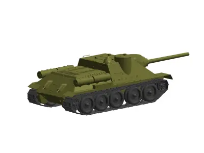 SU-100 Self-propelled anti-tank gun 3D model