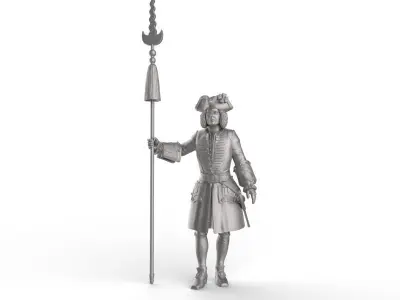 French Pikeman 17th Century 3D print model