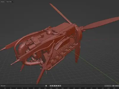  Mercedes Benz engine DB605D ME109 3D model