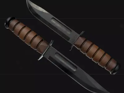 Combat Military Knife KA-BAR  Low-poly 3D model