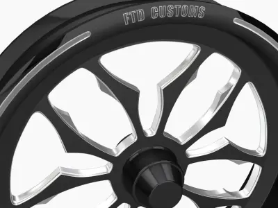 FTD Customs F5 Thrasher dragster spindle front wheel Low-poly 3D model