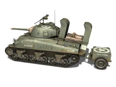 M4A1 Sherman - Alligator 3D model