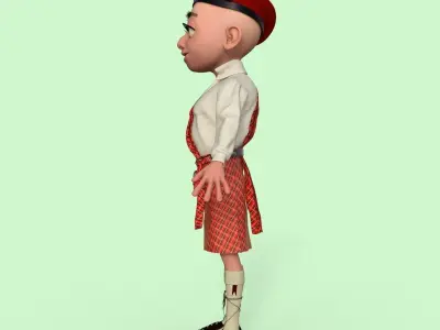 Cartoon Scottish Man Rigged 3D model