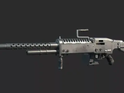 Future Sci-Fi Apocalypse Modular Heavy Machine Gun 3D model
