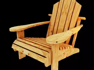 Deck Chair Low-Poly Game Ready Low-poly 3D model