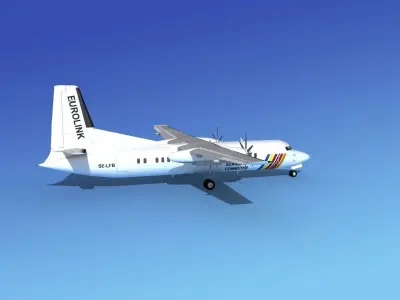 Fokker 50 EuroLink 3D model