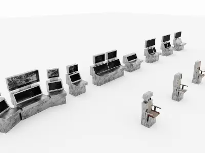 Sci Fi Interior Hard Surface Kitbash  Low-poly 3D model