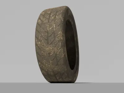 MUDDY TYRE Low-poly 3D model