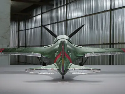 Plane toy airplane in hangar Free low-poly 3D model