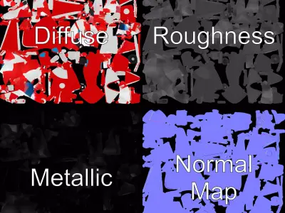 Red Toy Airplane model pack Low-poly 3D model