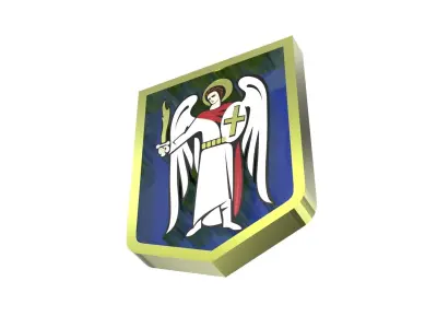 Kyiv city coat of arms Free low-poly 3D model