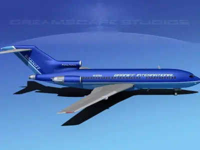 Boeing 727-100 Braniff Intl 1 3D model