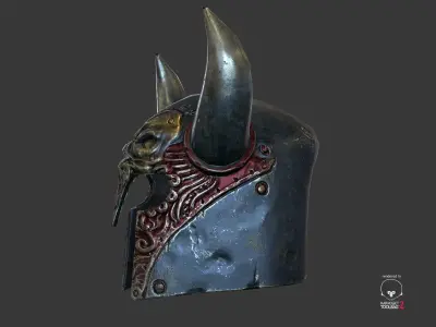Viking Fantasy Helmet Low-poly 3D model