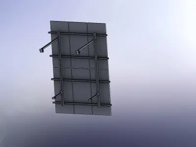 Solar panel mount on support ALL part 3D model
