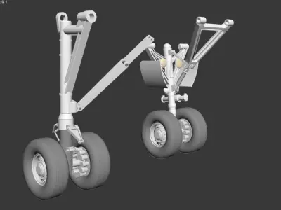 landing gears detailed 3D model