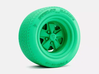 15x10 Fuchs Wheel Dunlop CR82 430-1160 Tire 3D print model