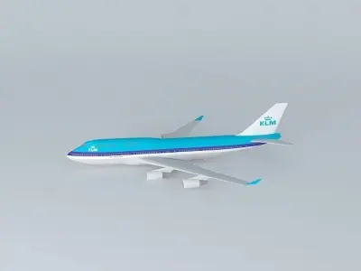 KLM 747-400 Free 3D model