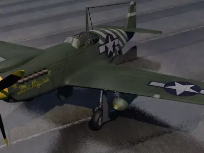 North American P-51A Mustang 3D model