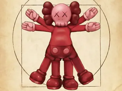 Kaws El Hombre de Vitruvio Leonardo da Vinci for Print 3D print model