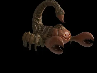 Pumpkin Scorpion Low-poly 3D model