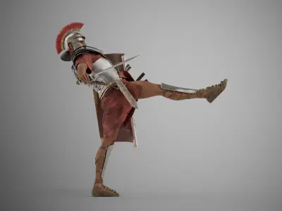 Roman legionnaire v01 3D model