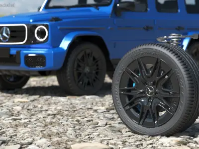 Mercedes Car Wheel Rim with Suspension 3D model