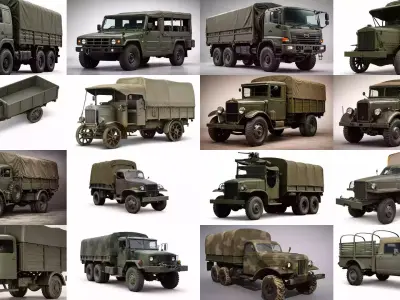 Military Vehicles Pack 75 Models Trucks Tanks Armored Jet Marine
