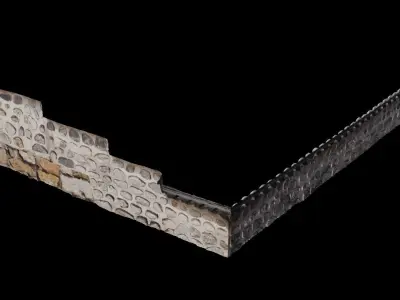 Tiled stone wall 3D model