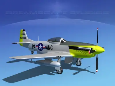 F-51D Mustang PA ANG 3D model