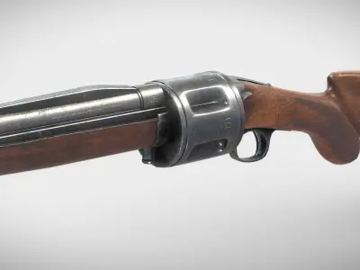 Becker Revolving Shotgun Low-poly 3D model