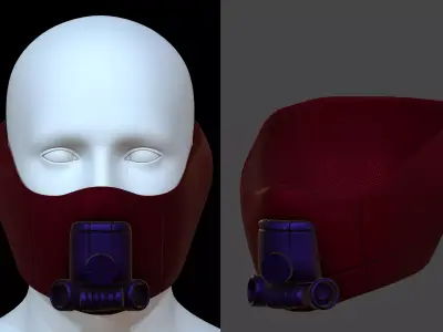 Gas mask helmet 3d model scifi Low-poly  Low-poly 3D model 566