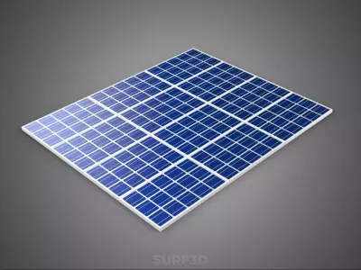 ARRAY SOLAR PANEL MODULE CELL PHOTOVOLTAIC RENEWABLE SUN ENERGY 3D model