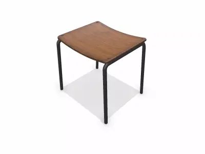 Old Stool Low-poly PBR  Free low-poly 3D model