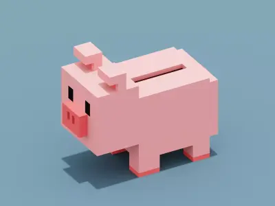 Piggy Bank Low-poly 3D model
