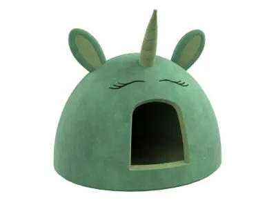 Unicorn Meow Hut Cat Hut Cat Tent Cozy Green 3D model