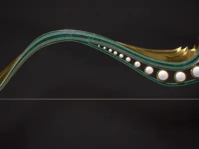 Sword and Bow Pearl Theme Low-poly 3D model