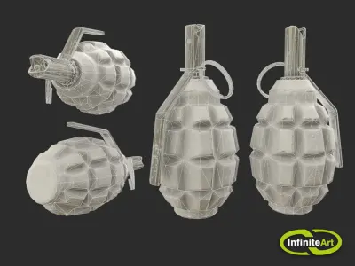 Grenade F-1 Low-poly 3D model