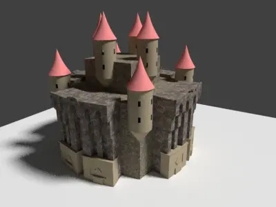 dark gothic castle Low-poly 3D model