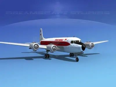 Douglas DC-6 Trans World Airlines 3D model