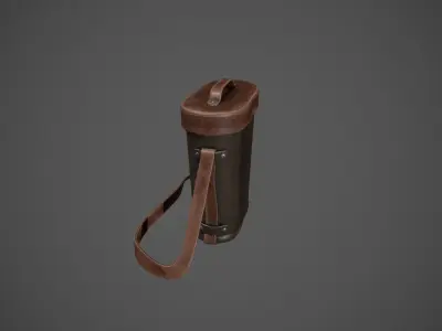 Dark Brown Leather Binocular Bag Low-poly 3D model