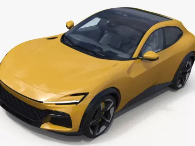 Extreme Crossover Sports Car Yellow 3D model