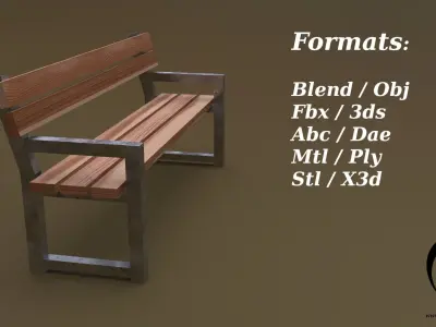 Bench 27 Free low-poly 3D model