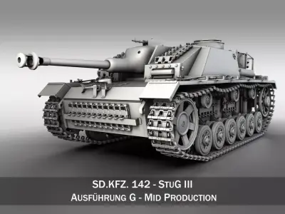 StuG III  Ausf G Mid Production 3D model