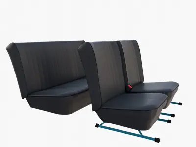 Generic Black Leather Seats v2 3D model