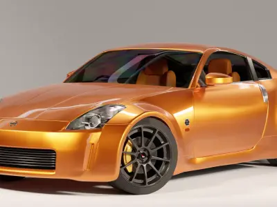 Nissan 350z Japanese Sports Coupe With Interior Model Free 3D model