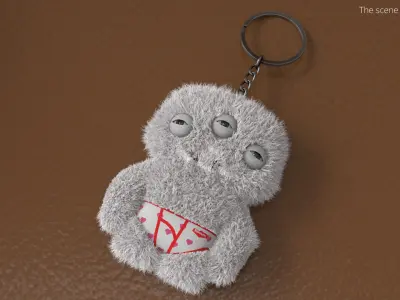 Fuggler Ugly Monster Keyring Fur for Cinema 4D 3D model