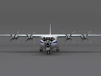 Antonov An-12  Low-poly 3D model