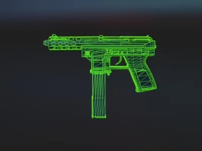 LOW POLY - Tec-9 Semi-Auto SMG Free low-poly 3D model
